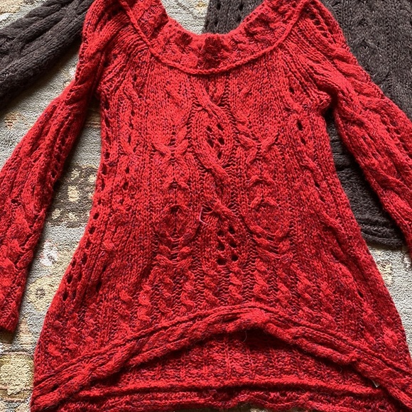Free people Sweater Bundle, high /low, cotton hand, knitted look . - Picture 2 of 7